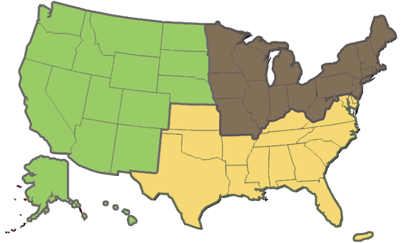 Map of United States Regions