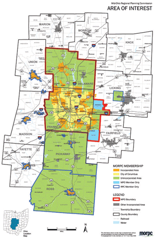 Figure 8. Map of MORPC membership