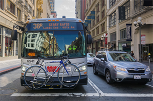 picture of South Avenue with bus and car