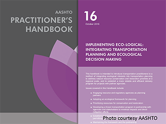 reproduction of the cover of the 2016 AASHTO Practitioner’s Handbook, courtesy of AASHTO