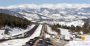 photograph of clogged traffic on I-70