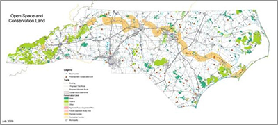 Color-coded map of the study area, generated by the Conservation Planning Tool