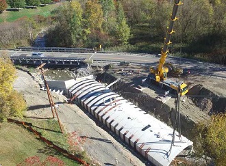 aerial photo of a culvert replacement project