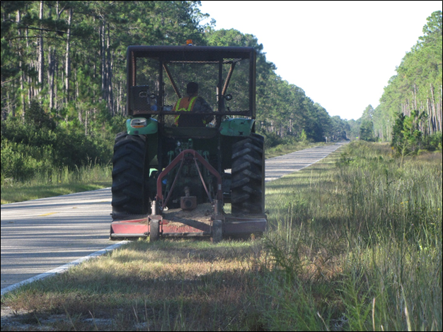 photo of roadside mowing