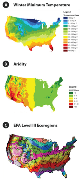 Map of provisional seed zones in the US