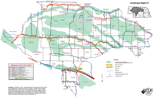 Map of Nebraska Landscape Region D