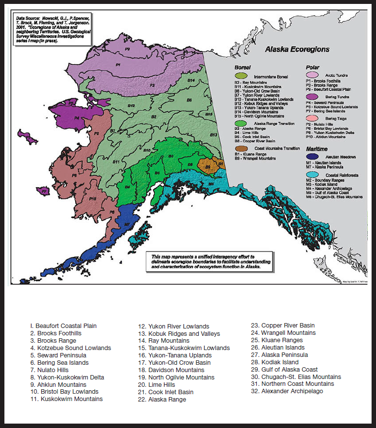 Map of Alaska ecoregions