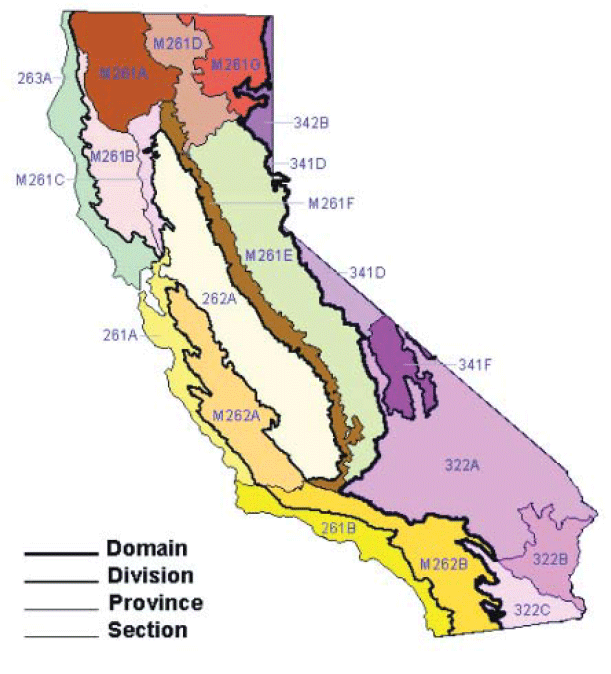 Map of California ecoregions