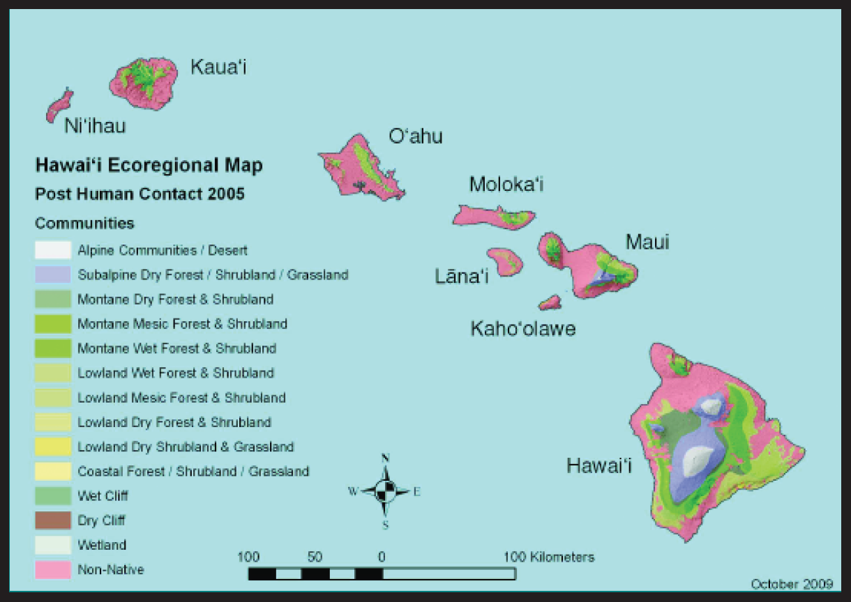 Map of Hawaii ecoregions