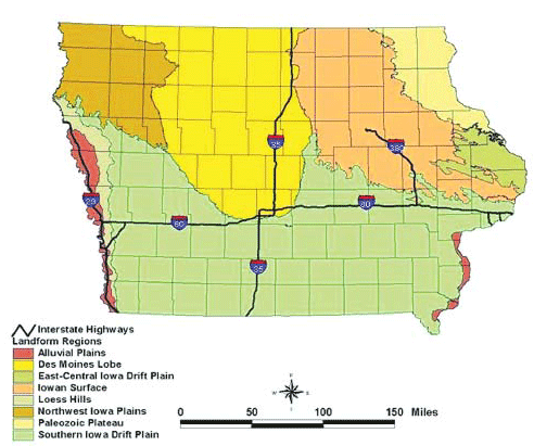 Map of Iowa ecoregions