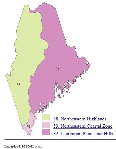 Map of Maine ecoregions