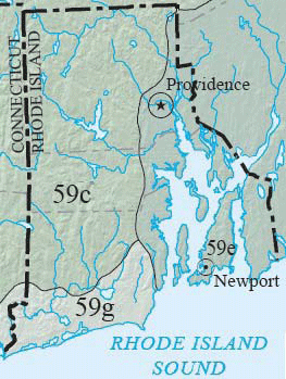 Map of Rhode Island ecoregions