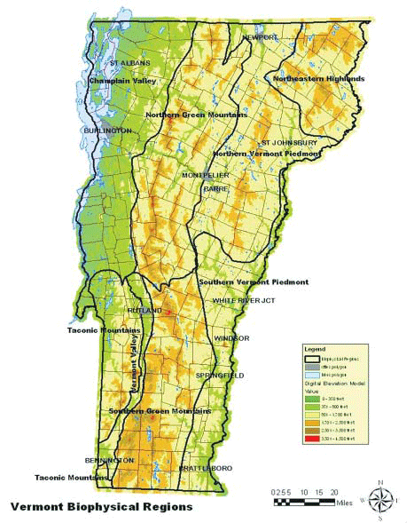 Map of Vermont ecoregions