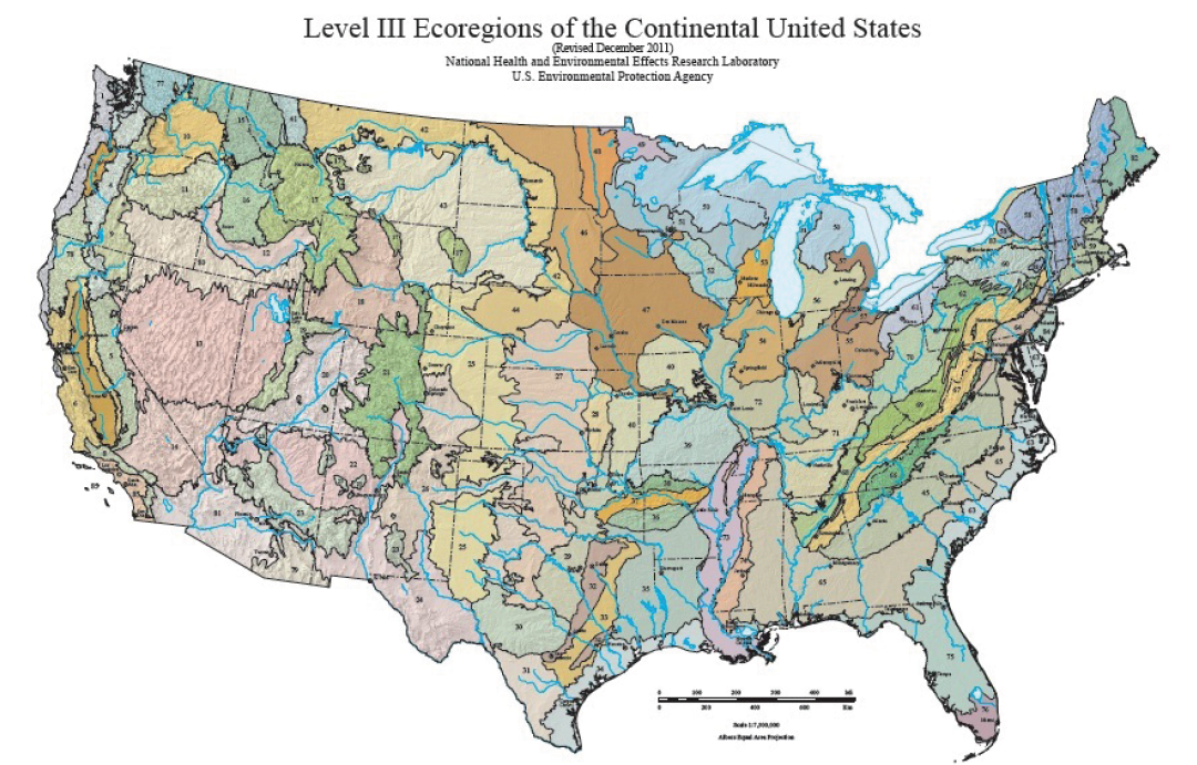 Map of Level III Ecoregions of the Continental United States