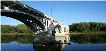 Photograph: Lincoln Memorial Bridge and the George Rogers Clark Bridge, 1932, Knox County, Indiana.