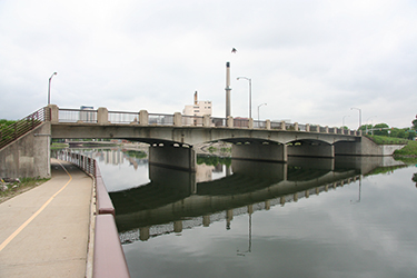 Photograph of a bridge with an aesthetic railing