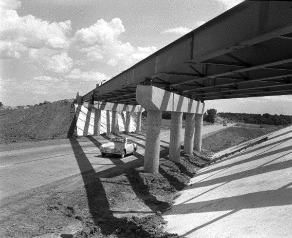 Steel was a popular bridge building material nationally due to advances in alloys and welding.  (Image courtesy of the Texas Department of Transportation.)