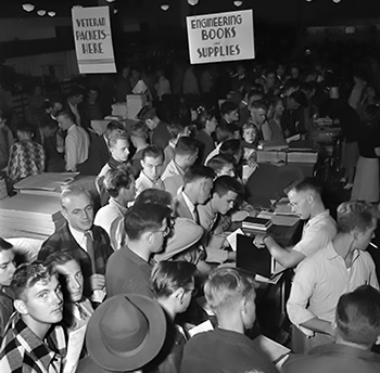 Returning World War II veterans took advantage of the GI Bill and honed their engineering skills at universities nationwide.  (Image courtesy of the Wisconsin Historical Society, photo by the Milwaukee Journal Sentinel, WHI-48544.)