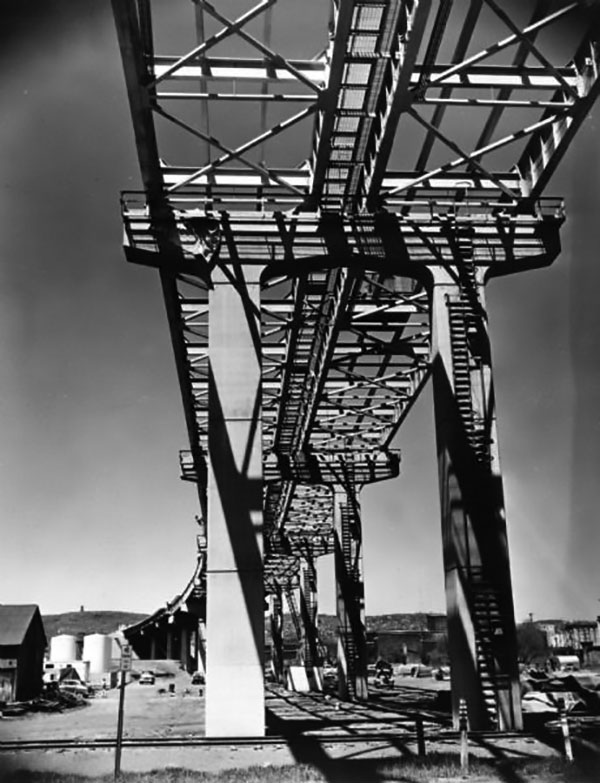 Steel rolled beam bridges are still constructed today, particularly for spans 100 feet or less (HAER MN- 124).  (Image courtesy of the Wisconsin Historical Society, WHI-40198.)