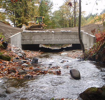 Photograph of the new East Fork Issaquah Creek culvert