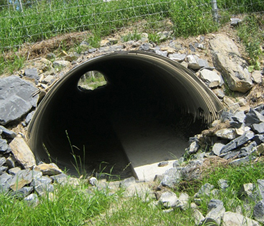 Photograph of a culvert crossing with a shelf