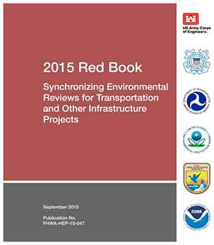 Cover of the 2015 Red Book and logos of participating agencies: USACE, USCG, U.S. DOT, EPA, USFWS, and National Oceanic and Atmospheric Administration (NOAA)