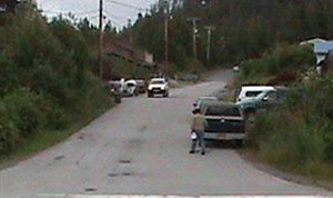 Photograph of the roadway prior to the start of the Shtax’Heen Roadway Improvement Project