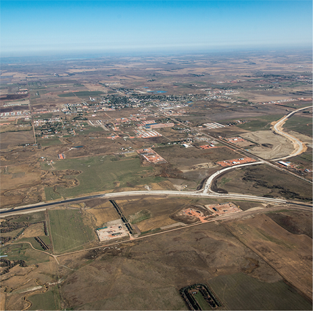 aerial photo of the Watford City Bypass
