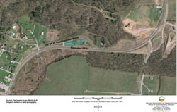 Aerial photograph of wetland mitigation