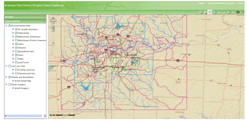 Figure 5: An image from the Green Region Data Map tool.