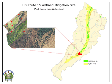Figure 6: map showing the US Route 15 wetland mitigation site.