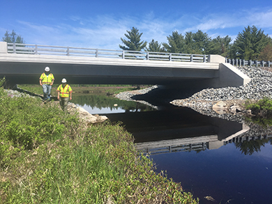 the Pembroke Stream Bridge after replacement