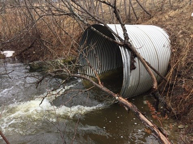 the Route 139 Winterport culvert before replacement