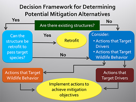 Slide: Decision Framework for Determining Potential Mitigation Alternatives flowchart