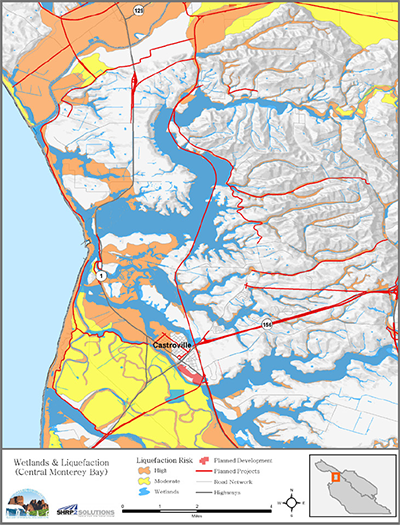 AMBAG wetlands and liquefaction map of the Central Monterey Bay area