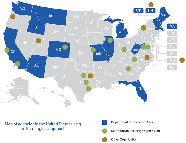Map of agencies in the United States using the Eco-Logical approach