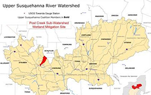 A map of the Upper Susquehanna River watershed