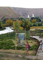 Artist rendering of a public trail in a Jordan River nature preserve from the Blueprint Jordan River Grant Project