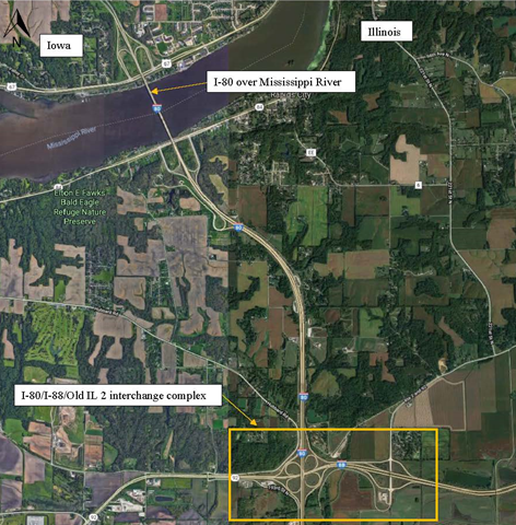 Map of the I-80 Bridge Project and Surrounding Areas