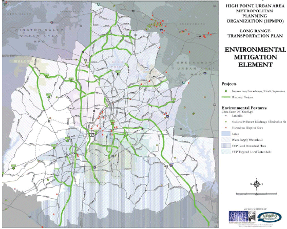Figure 13. High Point Urban Area MPO LRTP, Environmental Mitigation Element Map