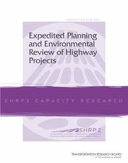 cover of the SHRP2 Expediting Planning and Environmental Review of Highway Projects product