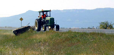 photo of roadside mowing