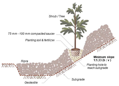 Example typical view of installation trail and turnout as described above