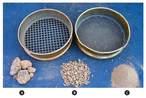 A picture of two different types of soil sieves