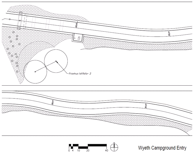 Map of Wyeth Campground Entry