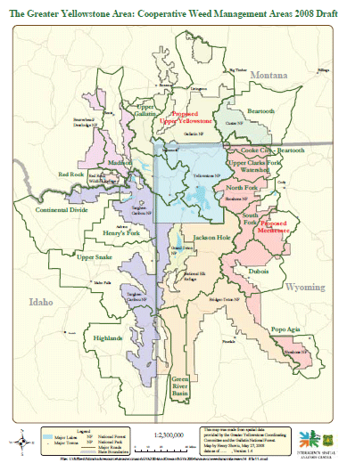 map of greater Yellowstone National Park