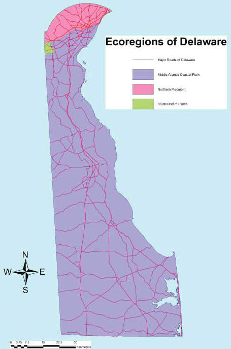 Map of Delaware ecoregions