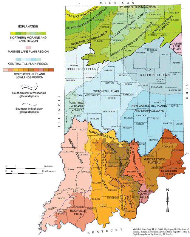 Map of Indiana ecoregions