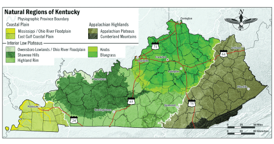 Map of Kentucky ecoregions