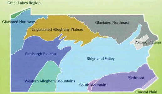 Map of Pennsylvania ecoregions